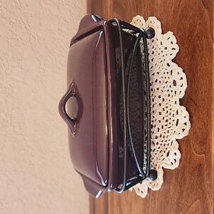 Tastefully Simple Small Rectangular Baker Server Purple/Eggplant EUC